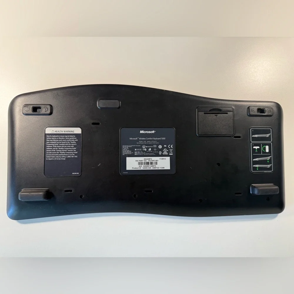 Microsoft Wireless Comfort Keyboard 5000 Ergonomic 1394.No Dongle .Tested.